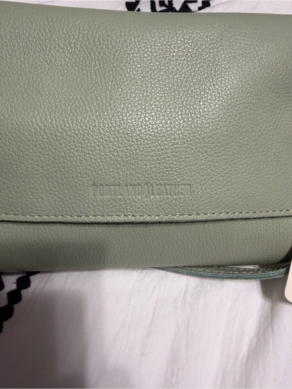 Portland Leather Metro Crossbody Pistachio Green Pebbled Leather Bag NWT - Picture 7 of 7